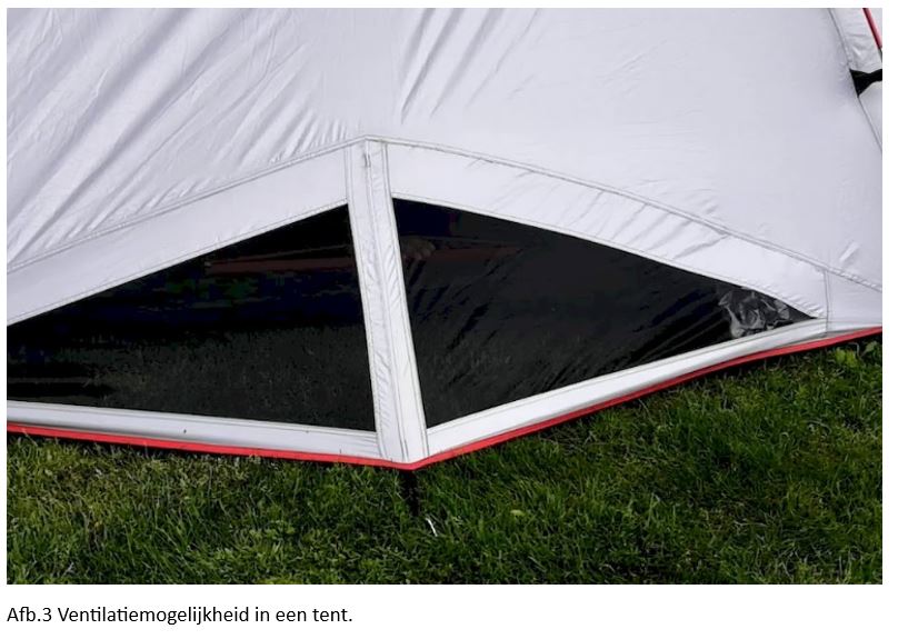 ventilatiemogelijkheid in een tent