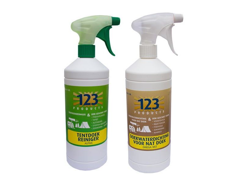 123-products-combi-pakket-alpha-tentdoekreiniger-omega-wet-waterdichting