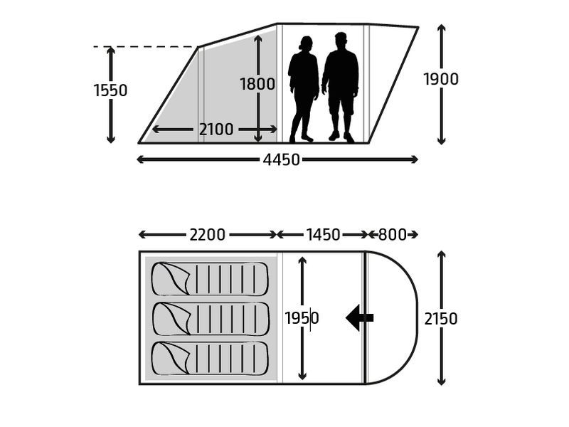 kampa opblaasbare tent brean 3 air   Te Velde