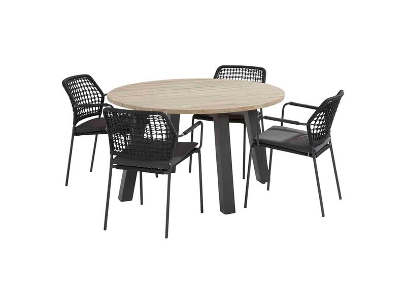 Shetland Af en toe nietig Taste by 4 seasons outdoor tuinset elba + derby ronde tafel - Te Velde