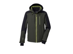 KEFITEVD Snowboardjas voor heren, warm gevoerd, ski-jas, waterdicht, softshelljas met capuchon, fleece, winterjas, ademend, functionele jas, Zwart-nieuw, XXL