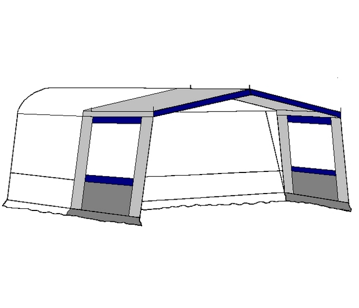 Geruststellen Kijkgat Treble Hele luifel voor voortent 240 cm. Blauw. - Te Velde